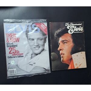 Elvis Presley 1976 Illustrated Book Harbinson + Graceland 25th Anniversary Mag